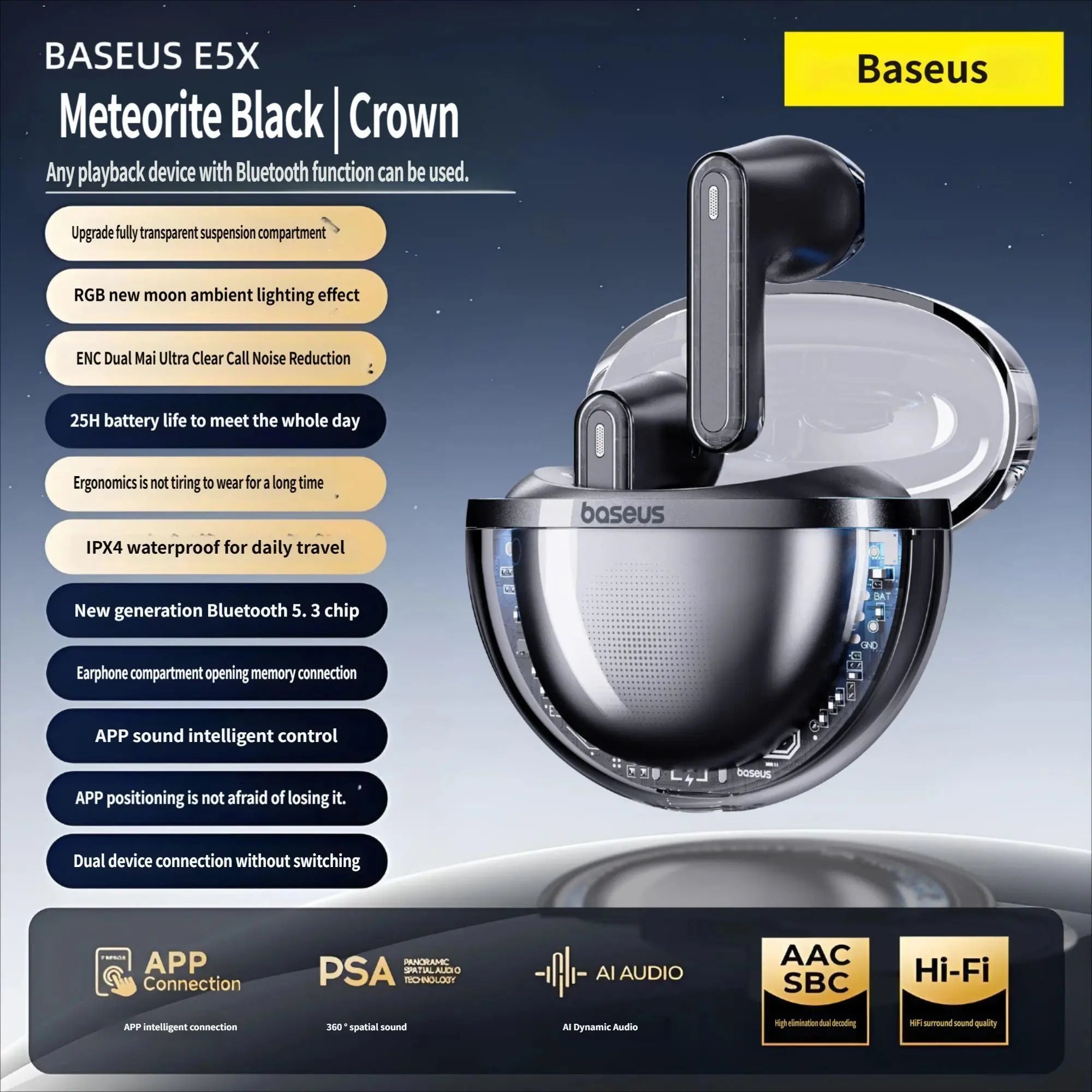 E5x Bluetooth headset-Black Wholesale Hub