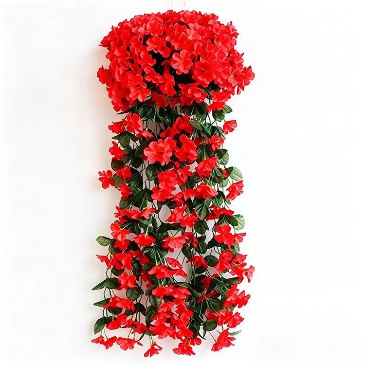ArtificialFive-PetaledBrightRedFlowers Wholesale Hub