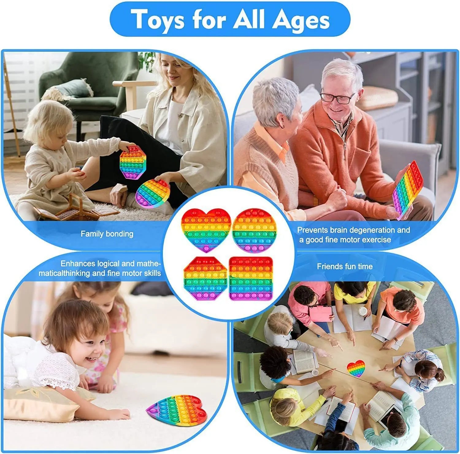 Puzzle Finger Bubble Fun Toy-Small square Wholesale Hub