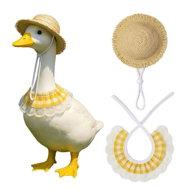 Straw Hat And Yellow Lace Bib Wholesale Hub