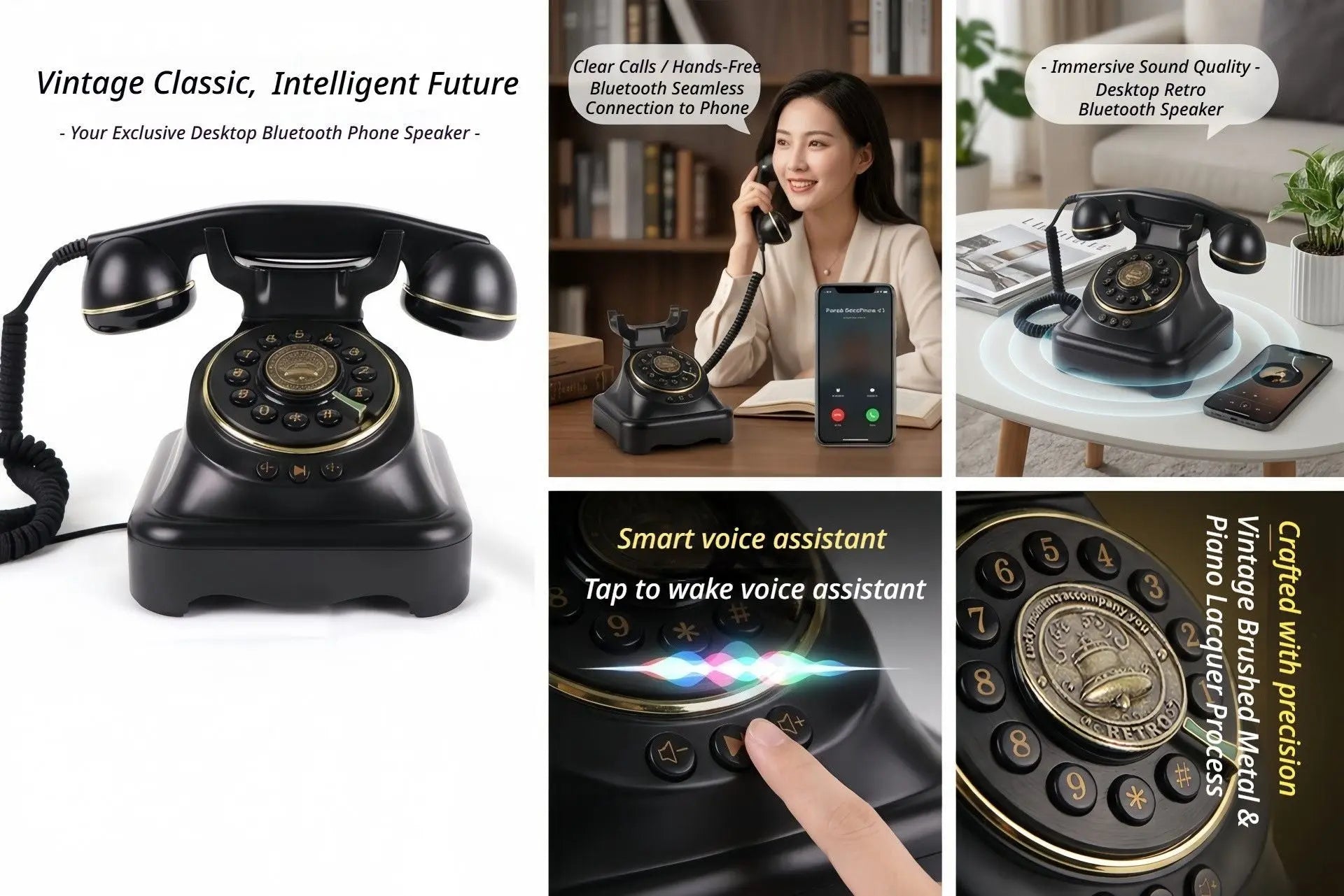 Wireless Bluetooth Landline Black Wholesale Hub