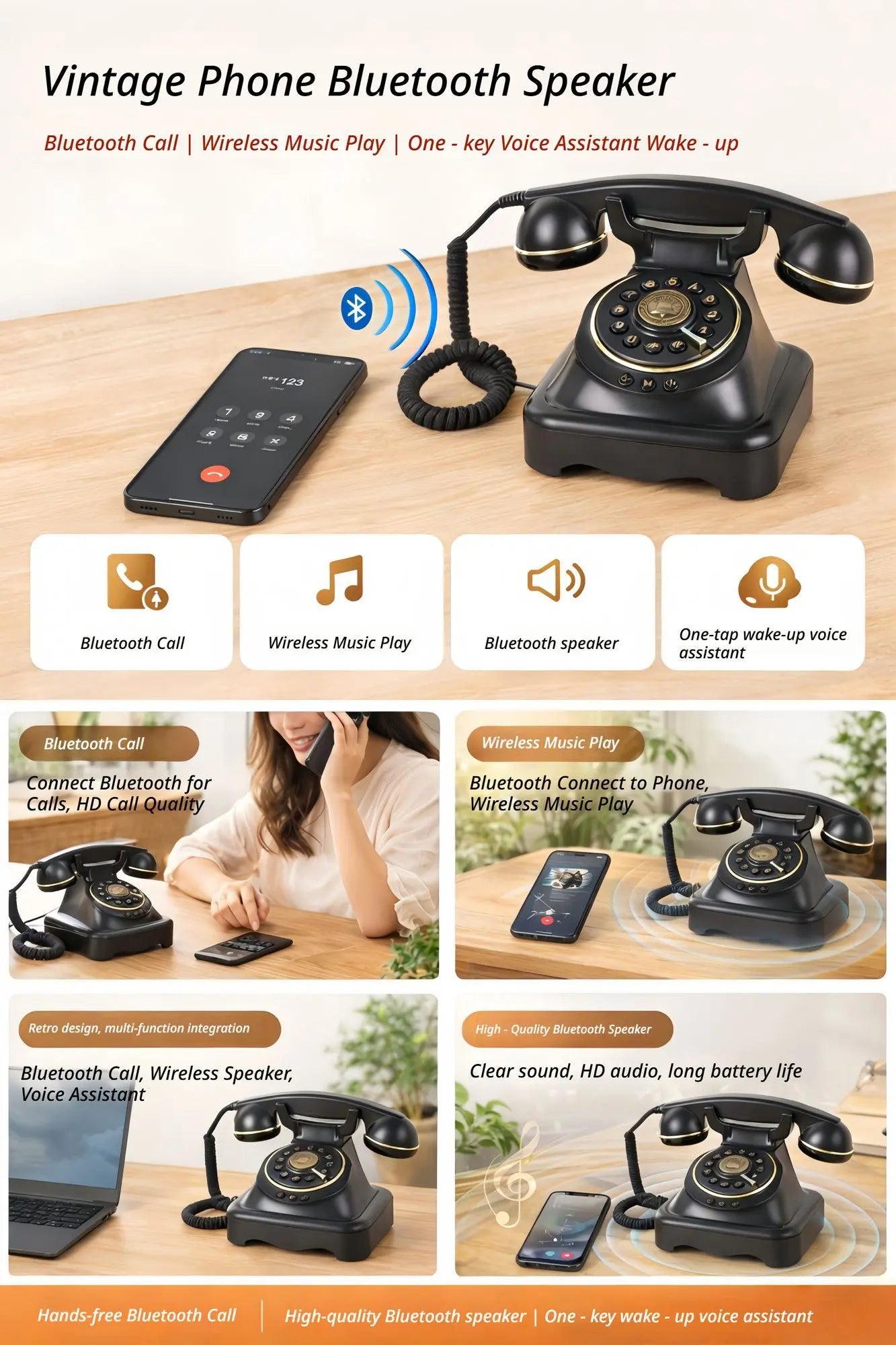 Wireless Bluetooth Landline White Wholesale Hub