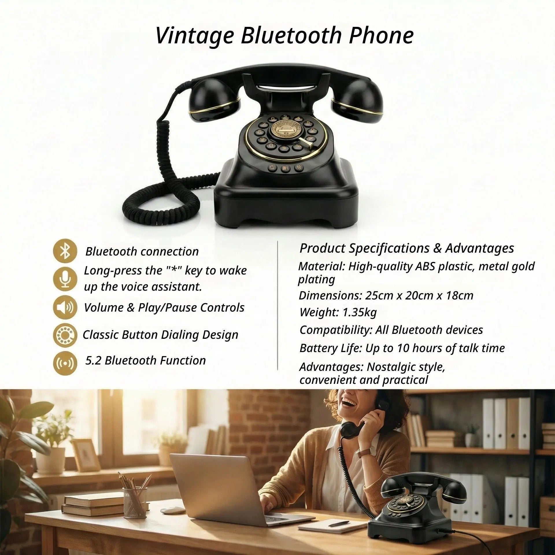 Wireless Bluetooth Landline White Wholesale Hub