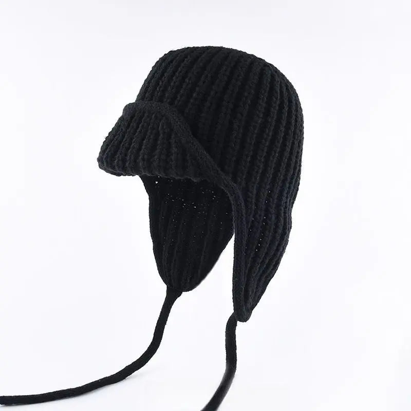 Women Plain Aviator Hat with Earflaps White Wholesale Hub