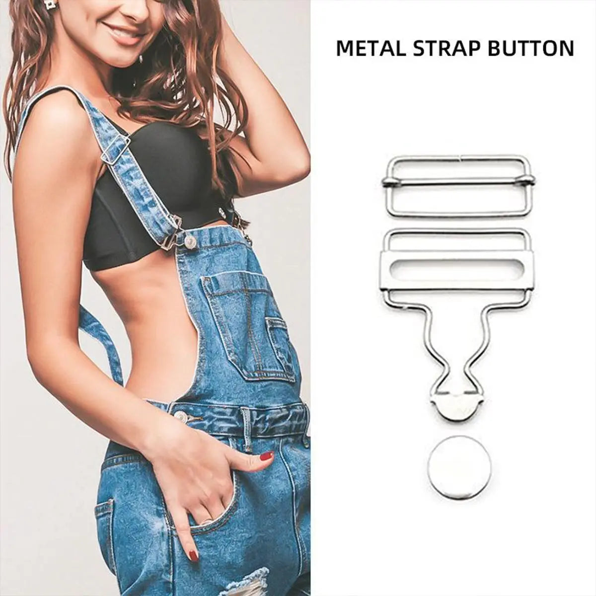 6 Sets Metal Strap Adjuster Overalls Buckles Silver Wholesale Hub