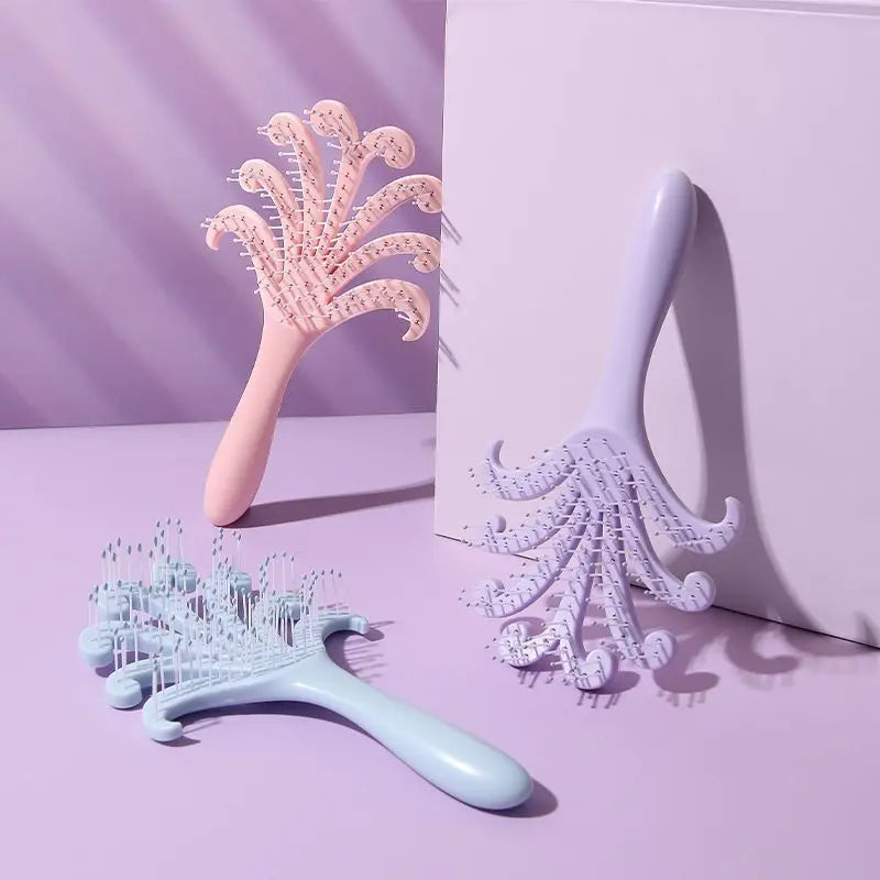Light Purple & Light Blue Octopus Scalp Brush 2Pcs Wholesale Hub