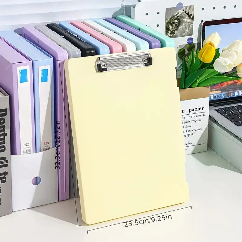 A4 File Box Clip Board 2-in-1, Large Capacity Storage, Strong Metal Clip, Corner Protection Design, Writing Pad, Essential for Organizing Documents/light purple Wholesale Hub