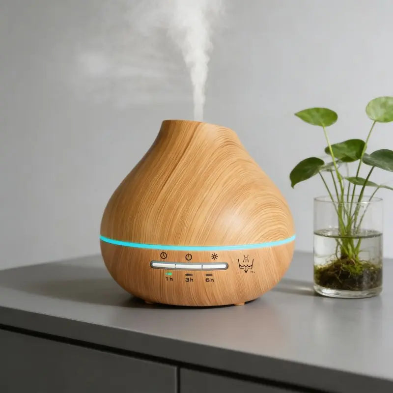 Wood Grain Aroma Humidifier, Energy-Saving Fragrance Spray, Seven-Color Ambient Light, Smart Timer, Quiet Humidification, Perfect Home SPA Companion Wholesale Hub