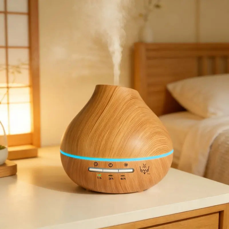 Wood Grain Aroma Humidifier, Energy-Saving Fragrance Spray, Seven-Color Ambient Light, Smart Timer, Quiet Humidification, Perfect Home SPA Companion Wholesale Hub
