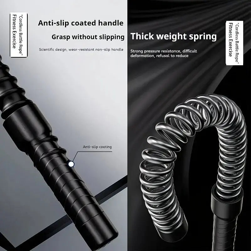 2PCS Wireless Battle Rope Fitness Stick, Strong Spring Resistance, Full Body Muscle Sculpting, Anti-Slip and Durable, Indoor and Outdoor Use, Essential for Body Shaping Wholesale Hub