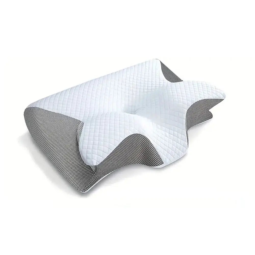 Viscoelastic Neck Pillow, Ergonomic Contour 2-in-1 Neck Pain Orthopedic Pillow, Contour Support Pillow, 1 Piece Light Gray Light gray No, Wholesale Hub