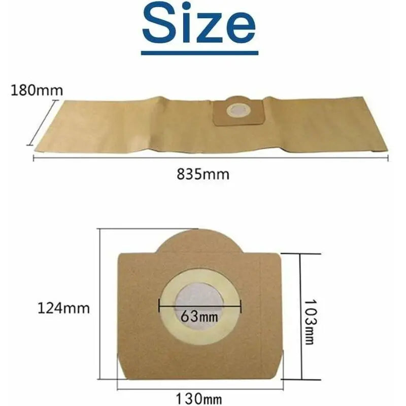 Karcher WD3 Vacuum Cleaner Bags, 5-pack straight vacuum cleaner bags for Karcher WD3, WD 3 Premium, WD3200, WD3500P, A2204, A2204, A2534, SE4001.. Wholesale Hub