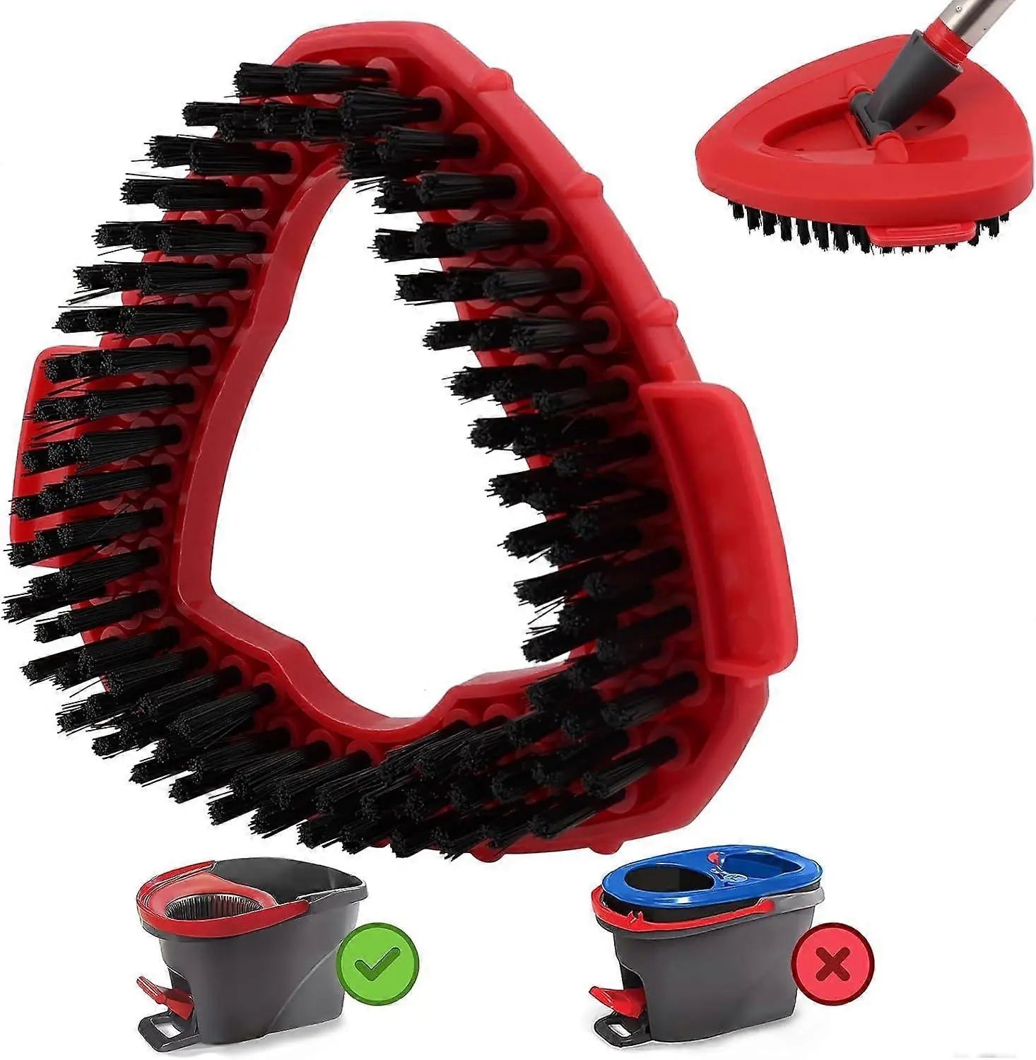 Mop Heads Replacement Scrubbing Brush Mop Head for Vileda Turbo Spin Mop, Hard Bristle Carpet Brush Cleaning Brush for Bathroom Garage Kitchen1x Brush 1x Brush Red Wholesale Hub