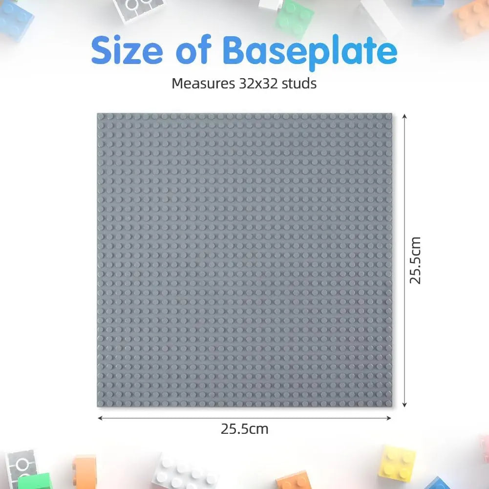 Building Plate, 4 pieces of classic base plates, 25.5 x 25.5 cm, base plate, compatible with all major brands, building toys for children 4 pieces light gray Wholesale Hub
