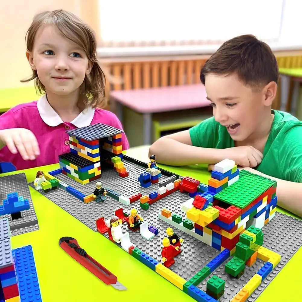 Building Plate, 4 pieces of classic base plates, 25.5 x 25.5 cm, base plate, compatible with all major brands, building toys for children 4 pieces light gray Wholesale Hub