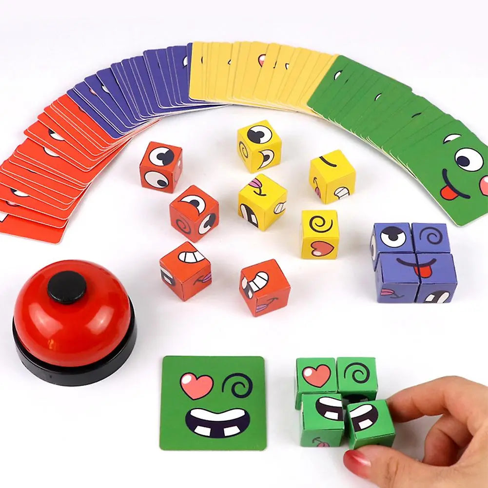 Expression Puzzle Building Blocks Face Changing Building Blocks Matching Game Logical Thinking Training Toy With Bell Wholesale Hub