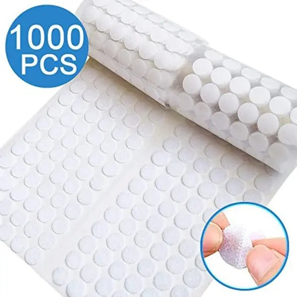 1000pcs Self-adhesive Velcro for Kids, Round, Early Education, Nylon, Self-adhesive, Die-cut, White, Silent, 10mm Wholesale Hub