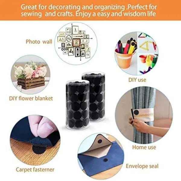 1000pcs Self-adhesive Velcro for Kids, Round, Early Education, Nylon, Self-adhesive, Die-cut, White, Silent, 10mm Wholesale Hub