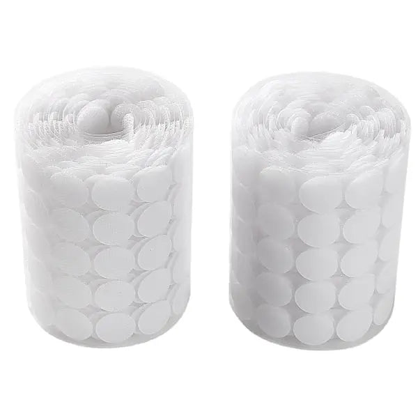 1000pcs Self-adhesive Velcro for Kids, Round, Early Education, Nylon, Self-adhesive, Die-cut, White, Silent, 10mm Wholesale Hub