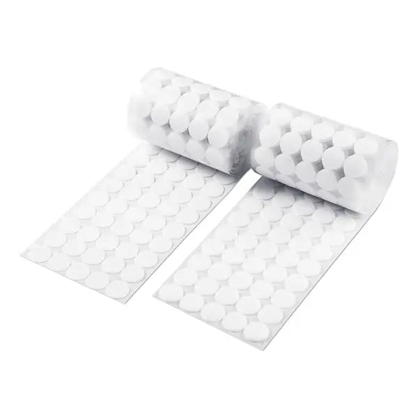 1000pcs Self-adhesive Velcro for Kids, Round, Early Education, Nylon, Self-adhesive, Die-cut, White, Silent, 10mm Wholesale Hub