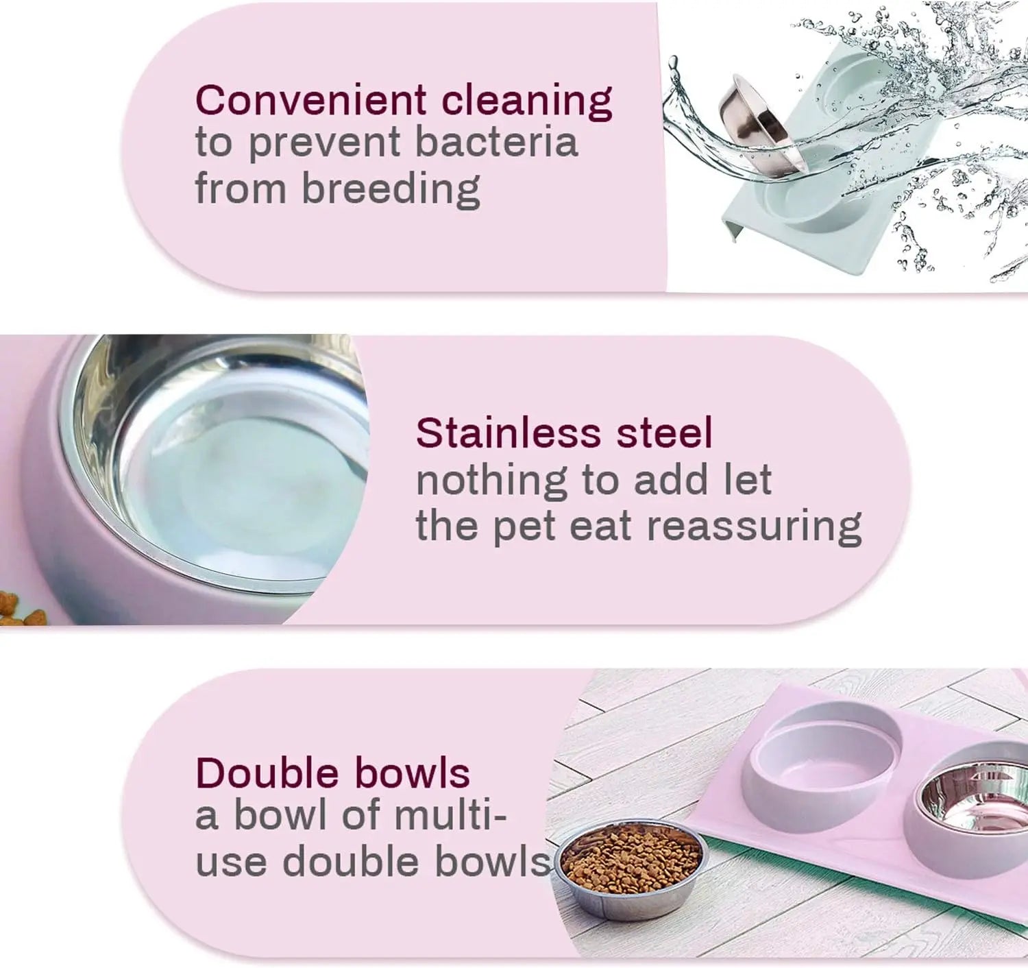 Cat food bowl, double cat food bowl, stainless steel cat bowl, non-slip, cat food bowls, stainless steel cat bowl set, cat food bowl Wholesale Hub