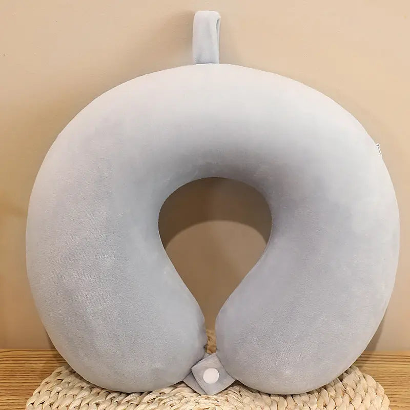 Travel Pillow Neck Pillow Memory Foam Travel Pillows Head Support Pillow for Airplane Train Car Office Travel Essential Flight Pillow (Gray) Gray Wholesale Hub