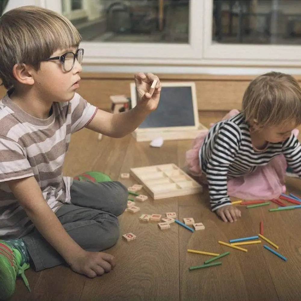 Montessori Math Toy, Wooden Sticks Digital Game with Counting Blo Wholesale Hub