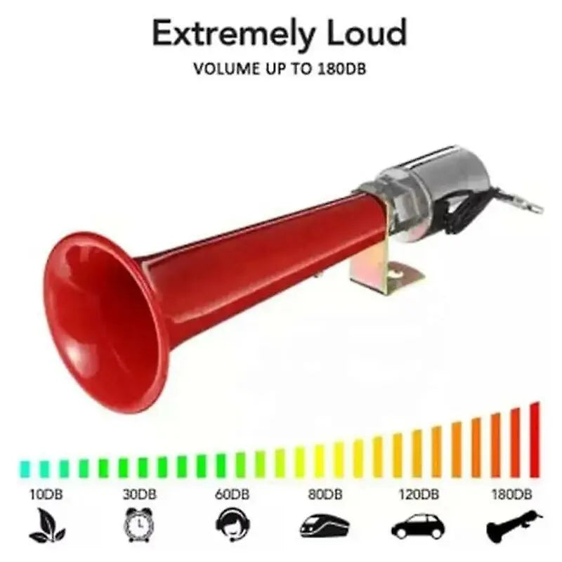 12V 24V Turkish Horn, 180dB Red Universal Truck Horn for SUVs Motorcycles Caravans Wholesale Hub
