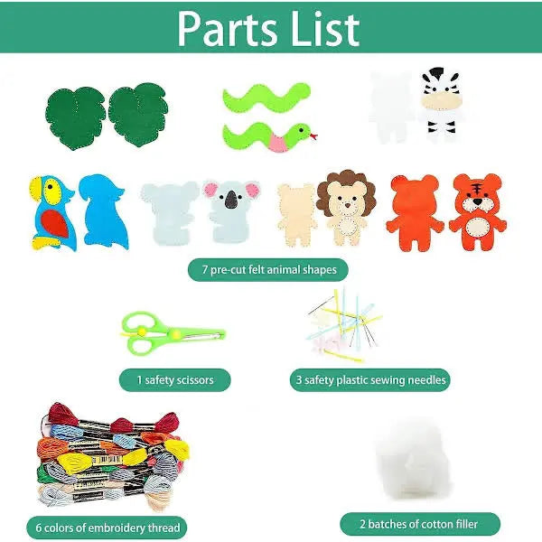 Sewing Kit for Kids, Cute Dinosaur Felt DIY Kids Felt Craft Kit, Learn to Sew Craft Materials, Children's Beginner Educational Toys, Sewing Craft Kit (di Wholesale Hub