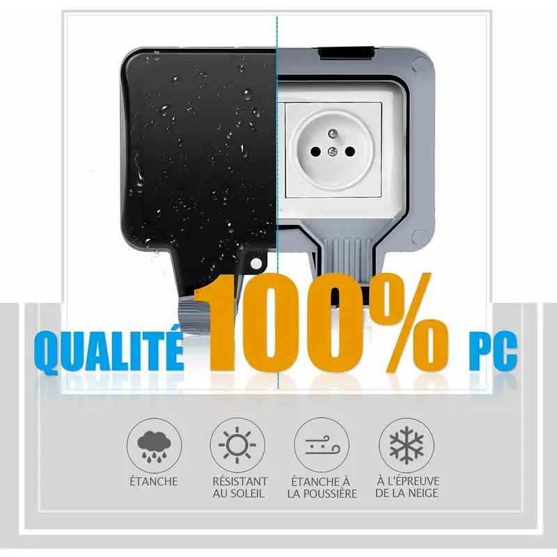 Waterproof Socket Double Outdoor Power Socket IP66 Waterproof Wall Socket 16A Wholesale Hub
