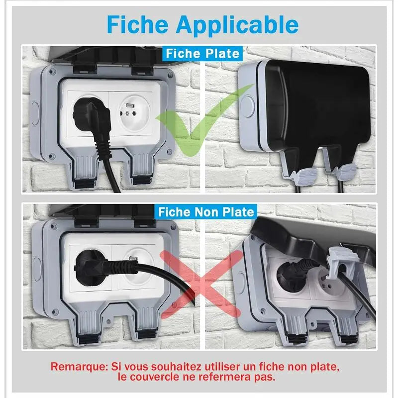 Waterproof Socket Double Outdoor Power Socket IP66 Waterproof Wall Socket 16A Wholesale Hub