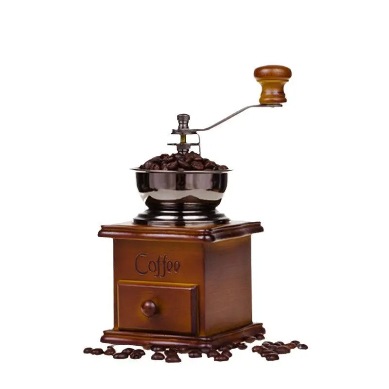 Wooden Coffee Grinder Vintage Antique Ceramic Hand Cranked Coffee Grinder with Retro Style Wooden Coffee Grinder-tfrf Wholesale Hub