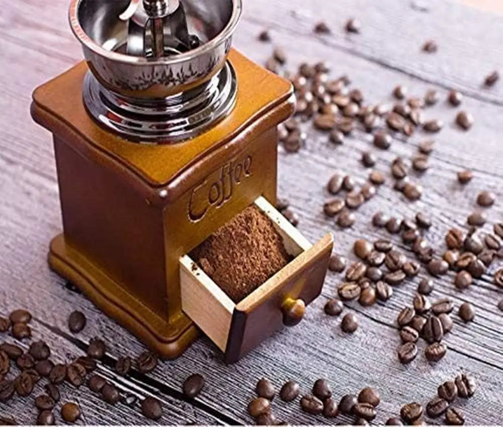 Wooden Coffee Grinder Vintage Antique Ceramic Hand Cranked Coffee Grinder with Retro Style Wooden Coffee Grinder-tfrf Wholesale Hub