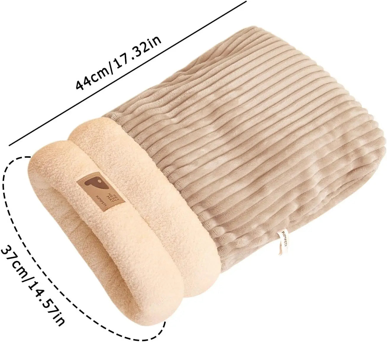 Sleeping Bag for Cat, Warm Pet Bed, Washable Cozy Cave for Cats gray L 34 x W 20 x H 20 cm Wholesale Hub