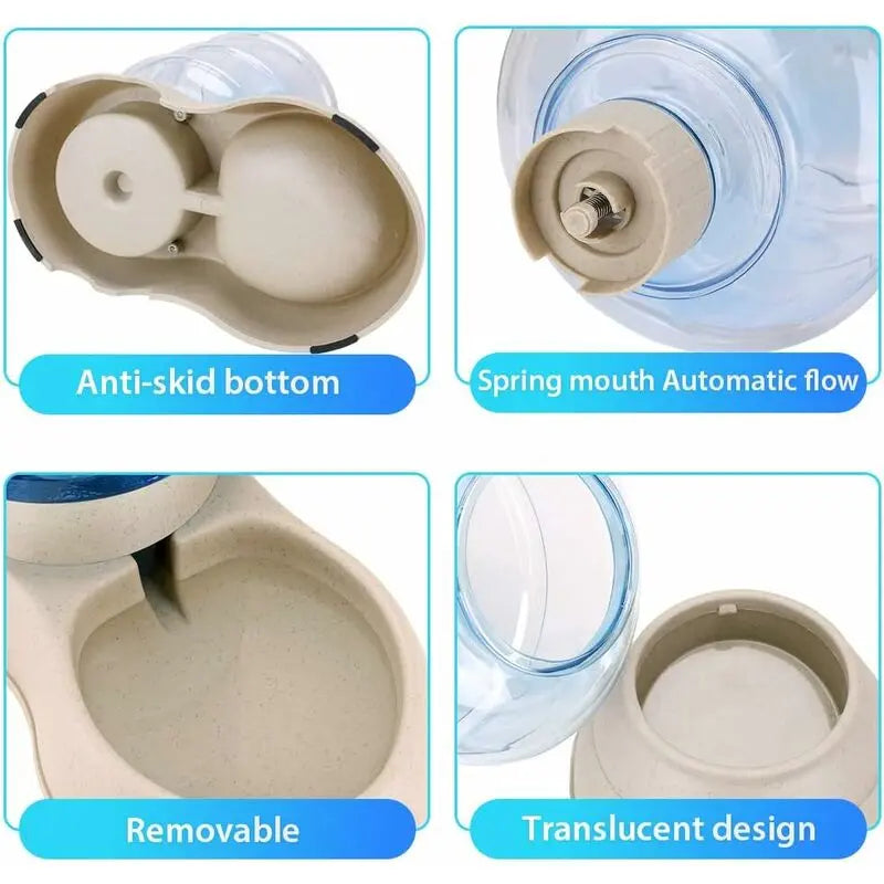 Automatic Pet Food and Water Dispenser, Automatic Water Fountain, Automatic Drinking and Feeding Bowl for Cat/Dog/Pet 3.8L x 2pcs Wholesale Hub