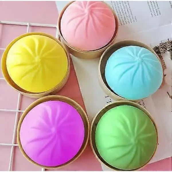 3pcs Dumpling Stress Balls Squeeze Sensory Toys with Steamer Handballs Toys Party Favors Wholesale Hub