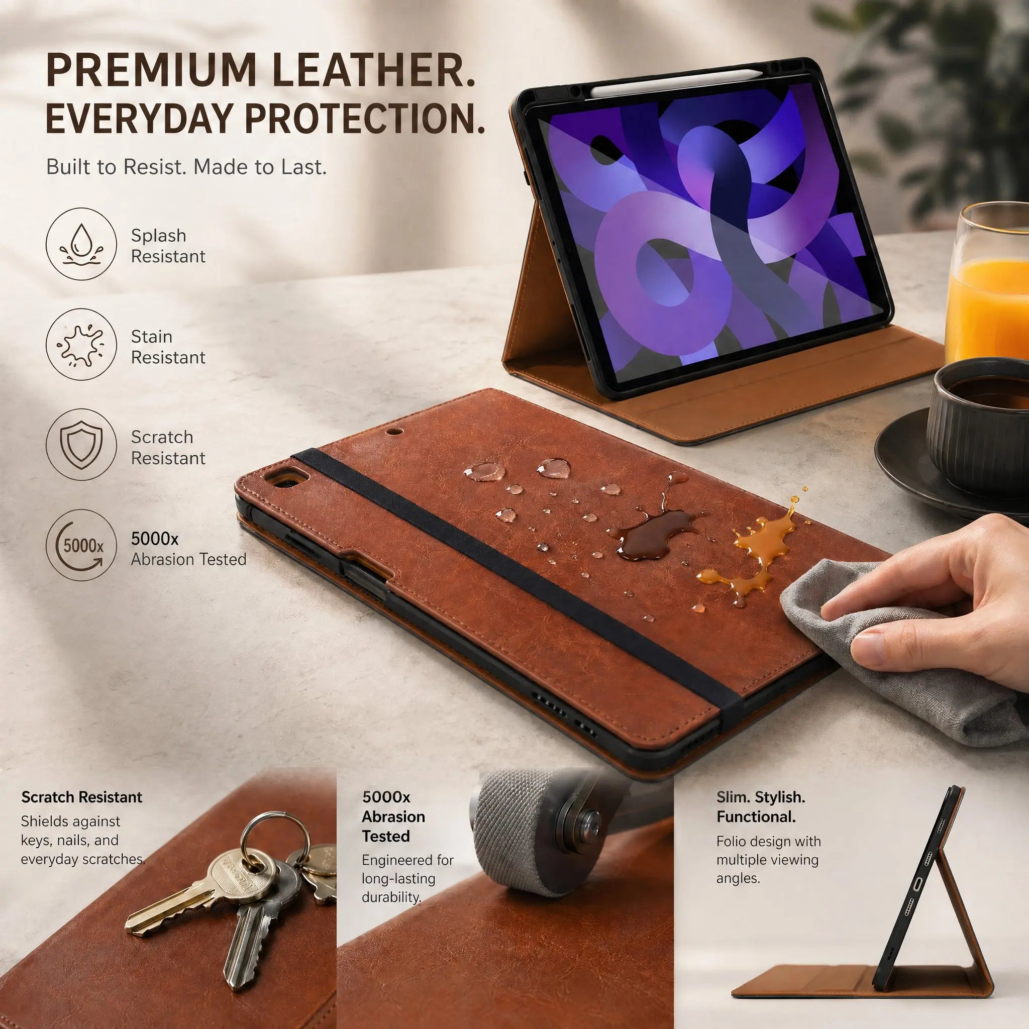 SENYOSON Dark Blue iPad Case for iPad 10th 11th Generation (A16) 10.9/11 Inch 2022/2025, Premium Leather Folio Stand Cover with Pencil Holder Wholesale Hub