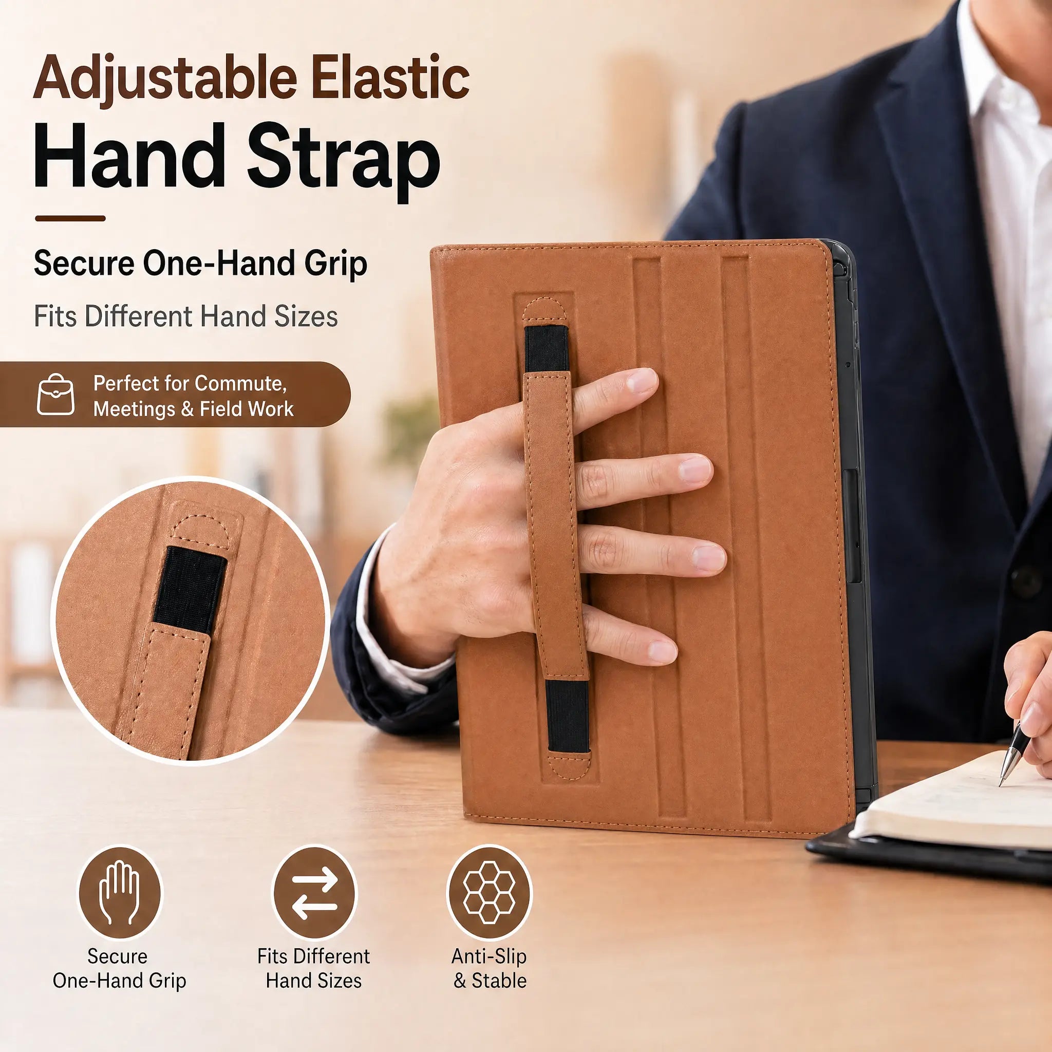 SENYOSON Brown iPad Pro Case for iPad Pro 11" 5th Gen M4 2024, Premium Leather Folio Stand Cover with Pencil Holder Wholesale Hub