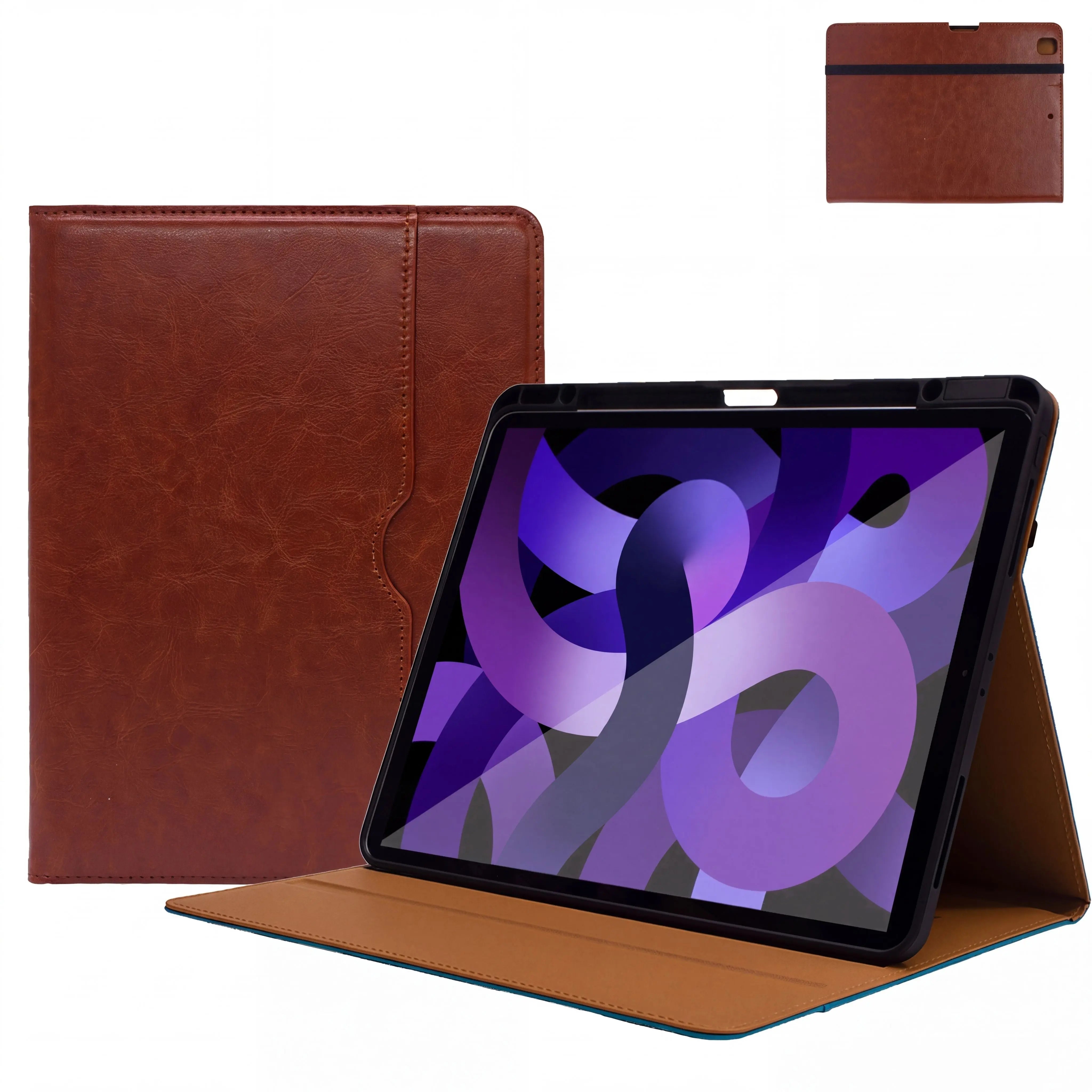 SENYOSON Brown iPad Case for iPad 5th 6th Generation 9.7 Inch 2017/2018 & iPad Air 2 9.7 Inch 2014, Premium Leather Folio Stand Cover with Pencil Holder Wholesale Hub