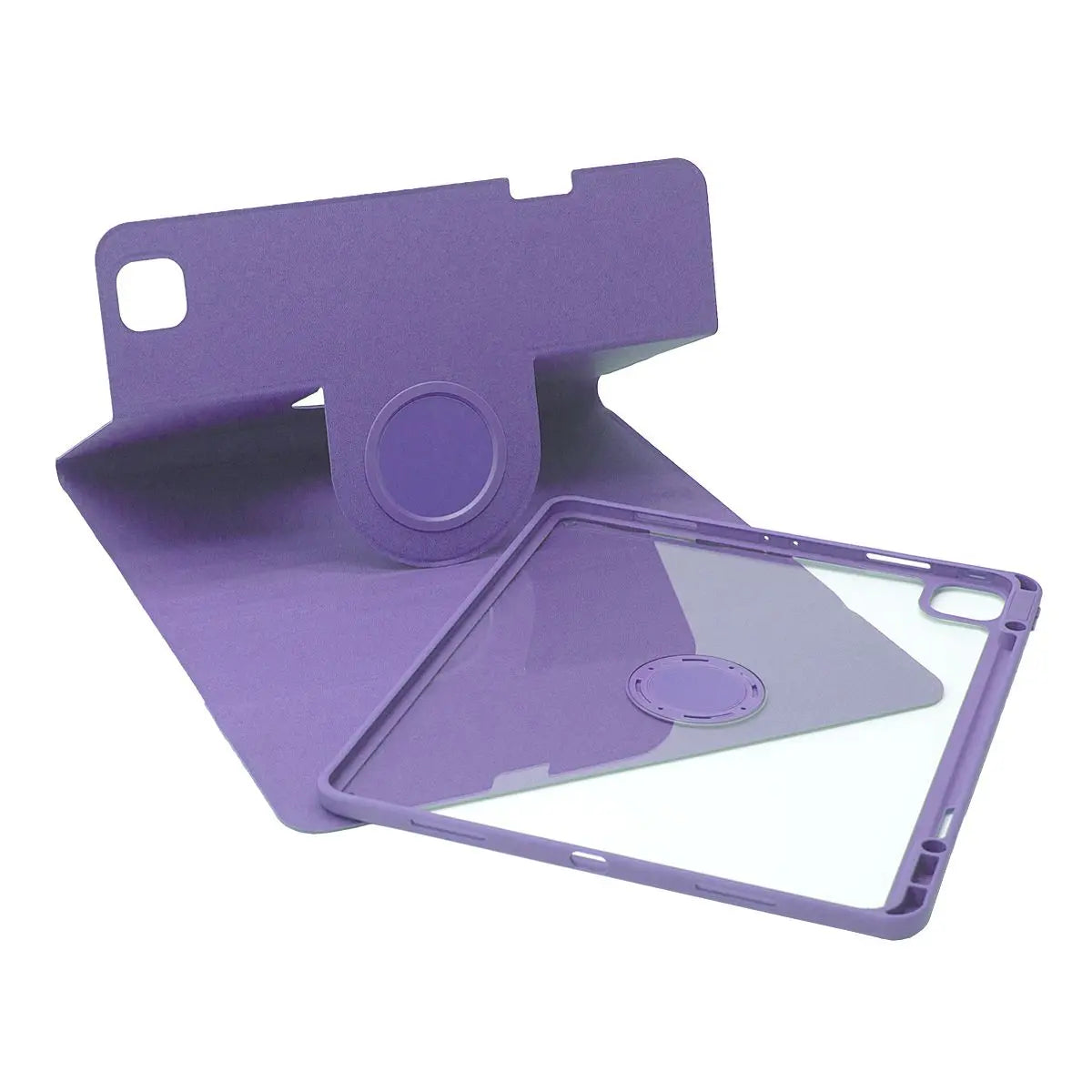 SENYOSON Purple iPad Case for 11th/10th Generation 11/10.9 Inch 2025/2022, Detachable Magnetic Rotating Stand Cover with Honeycomb Back Panel Cooling, Snug Fit Protective Case Wholesale Hub