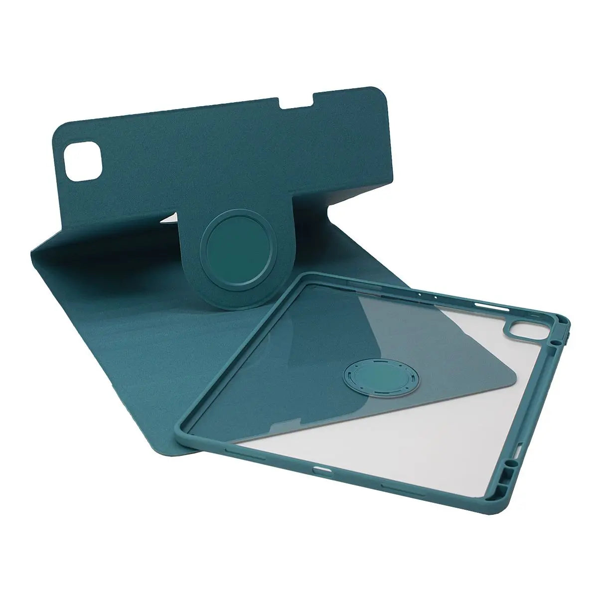 SENYOSON Dark Green iPad Pro 11 Inch Case for iPad Pro 11" M4 5th Generation 2024, Detachable Magnetic Rotating Stand Cover with Honeycomb Back Panel Cooling, Snug Fit Protective Case Wholesale Hub