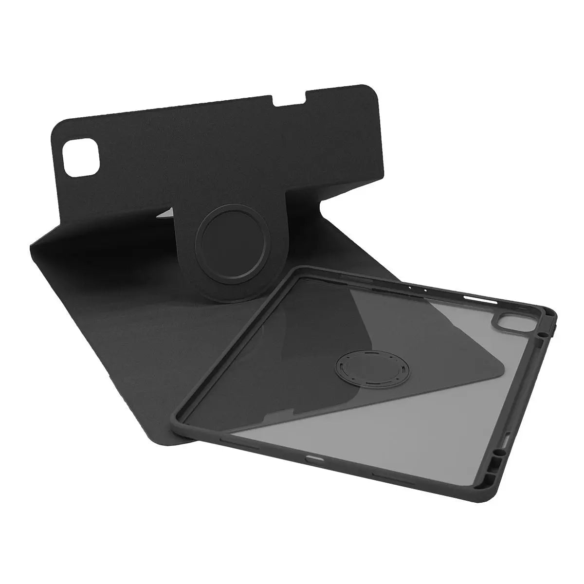 SENYOSON Black iPad Case for 10.9/11 Inch iPad Air 4th/5th/6th/7th/8th Generation, Detachable Magnetic Rotating Stand Cover with Honeycomb Back Panel Cooling, Snug Fit Protective Case Wholesale Hub