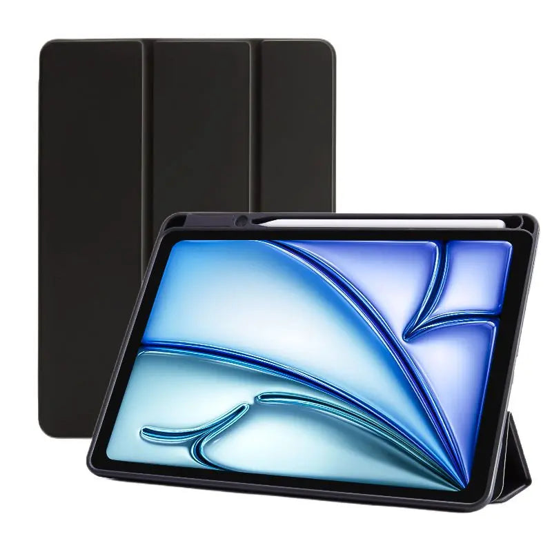 SENYOSON Black iPad Pro Case for 12.9/13 Inch iPad Pro 12.9" 3rd-6th Gen & iPad Pro 13" & iPad Air 13", Lightweight Slim Soft TPU Trifold Stand Smart Cover with Pencil Holder, Auto Wake/Sleep Wholesale Hub