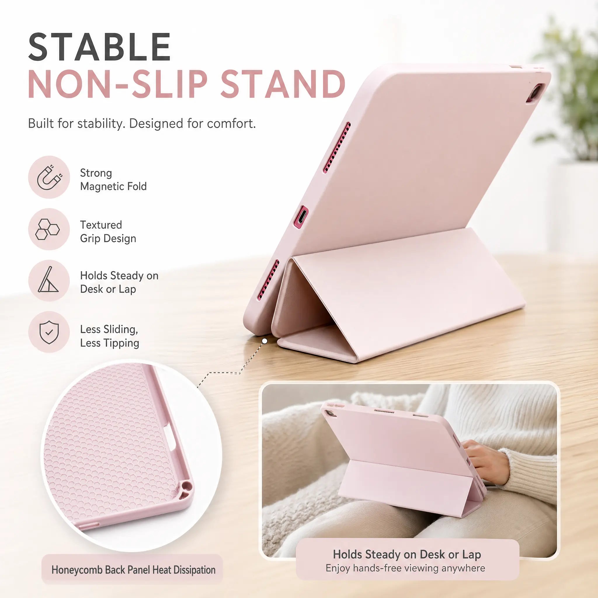 SENYOSON Black iPad Pro Case for 12.9/13 Inch iPad Pro 12.9" 3rd-6th Gen & iPad Pro 13" & iPad Air 13", Lightweight Slim Soft TPU Trifold Stand Smart Cover with Pencil Holder, Auto Wake/Sleep Wholesale Hub