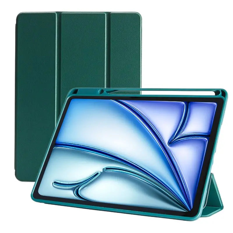 SENYOSON Dark Green iPad Pro Case for 12.9/13 Inch iPad Pro 12.9" 3rd-6th Gen & iPad Pro 13" & iPad Air 13", Lightweight Slim Soft TPU Trifold Stand Smart Cover with Pencil Holder, Auto Wake/Sleep Wholesale Hub