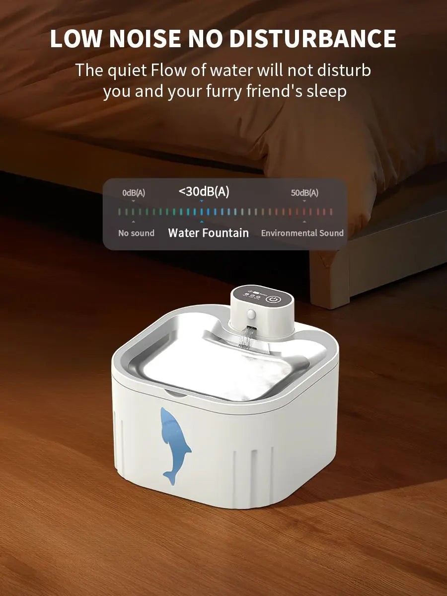 U7 Cat Water Fountain Waterer 3L/101oz, Wireless & USB Rechargeable Pet Water Fountain with 304 Stainless Steel Lid, Smart Infrared Motion Sensor Automatic Pet Water Dispenser, Ultra Quiet Pump, Detachable Easy Clean, 4 Filters Included Wholesale Hub