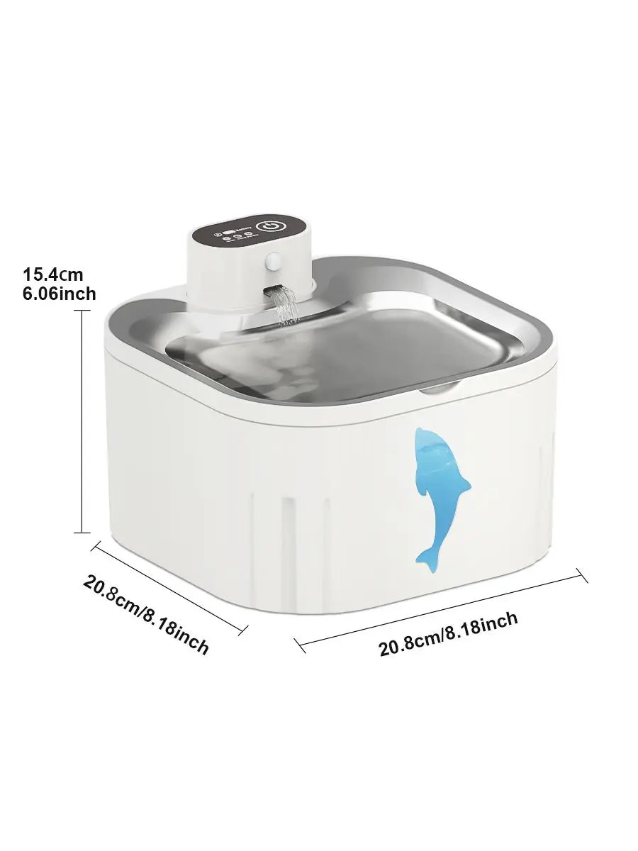 U7 Cat Water Fountain Waterer 3L/101oz, Wireless & USB Rechargeable Pet Water Fountain with 304 Stainless Steel Lid, Smart Infrared Motion Sensor Automatic Pet Water Dispenser, Ultra Quiet Pump, Detachable Easy Clean Wholesale Hub