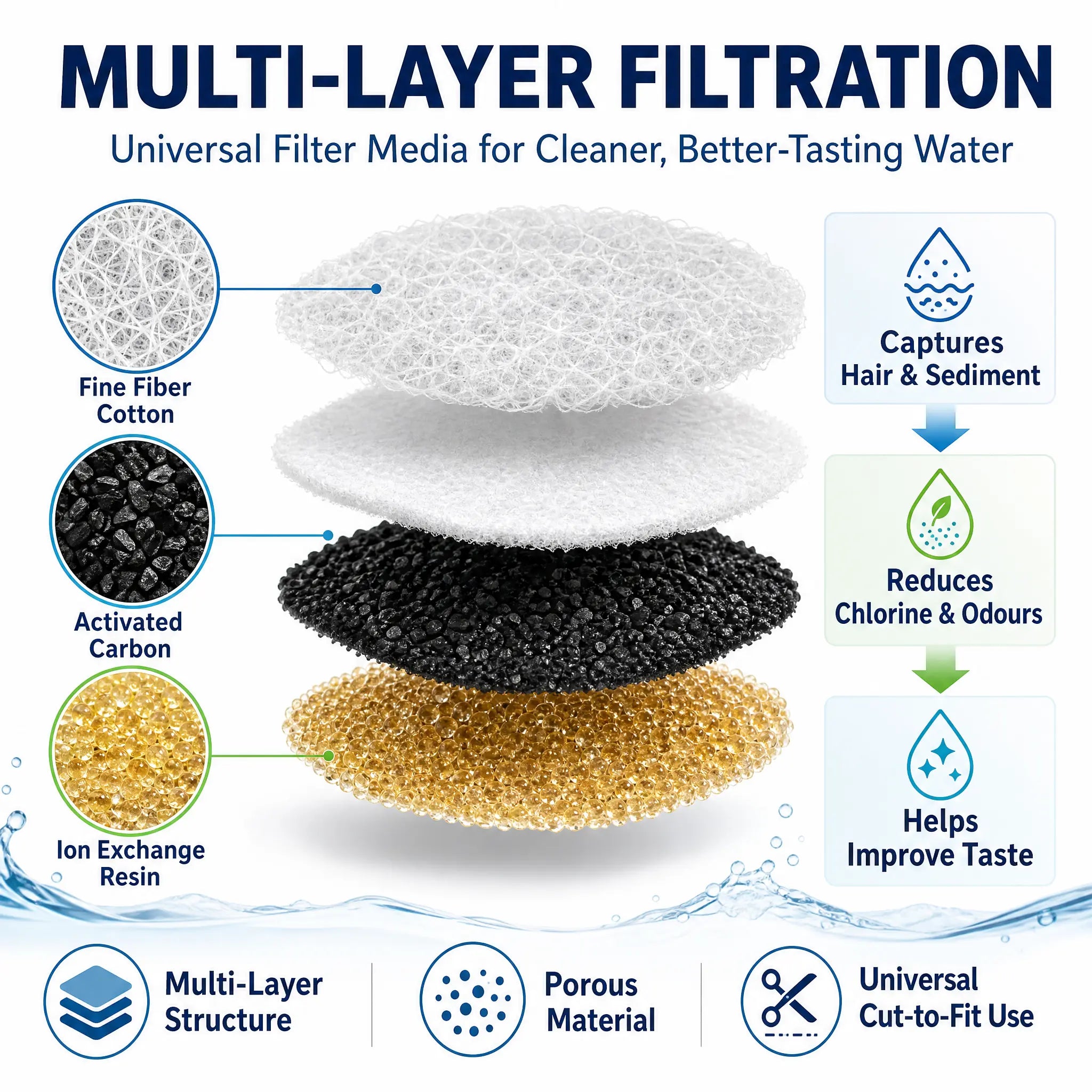 Black Cat Water Fountain 3L,6 Filter included, Wired Pet Water Dispenser for Cats & Small Dogs, Waterfall-Style Quiet Drinking Fountain with Filter, Easy-Clean ABS+PP Bowl, 5V 1A Wholesale Hub