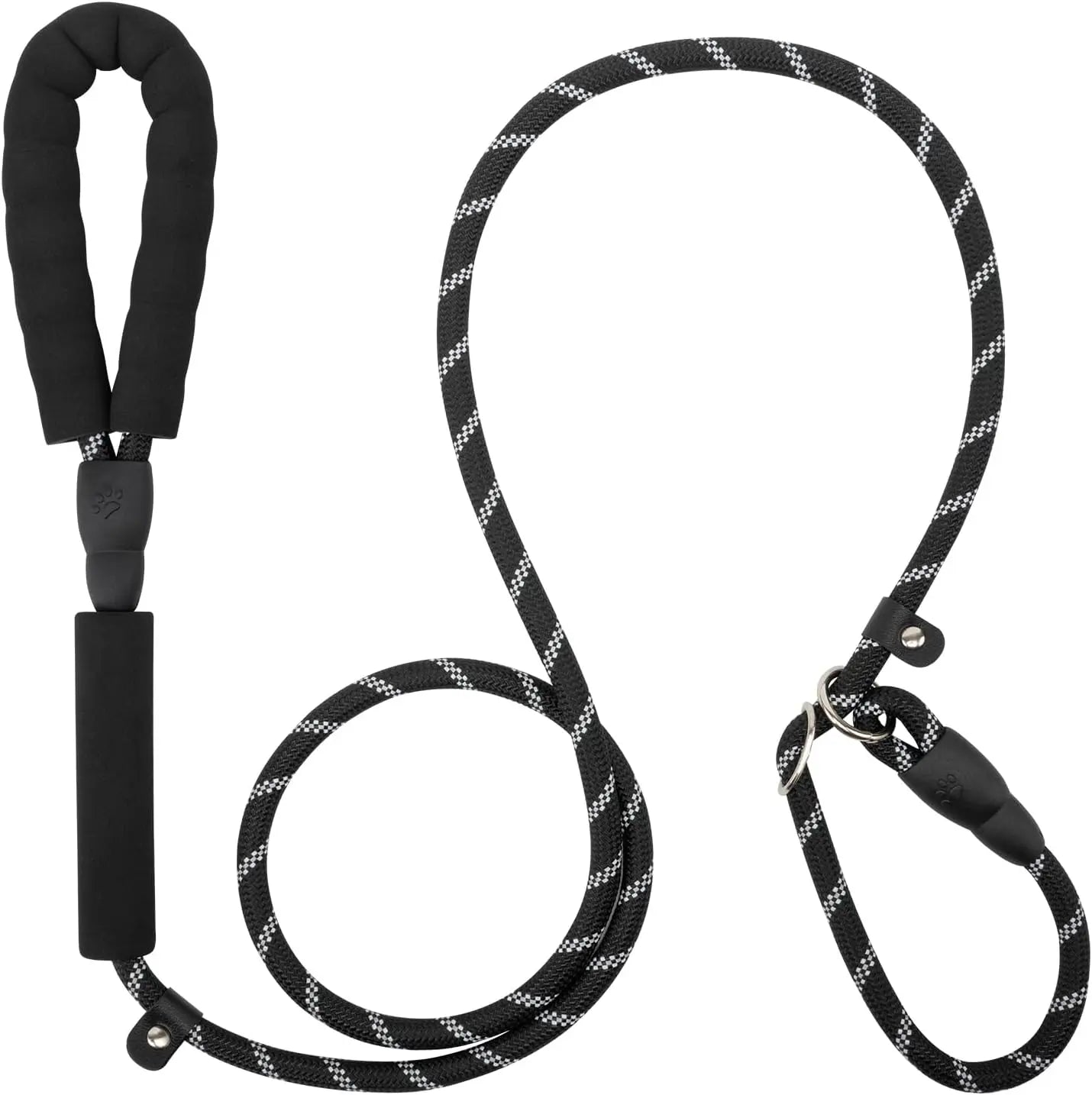 Dog Leash 6 FT with Comfortable Padded Handle, Training Loop Leash with Highly Reflective Threading for Medium Dogs, Black Wholesale Hub