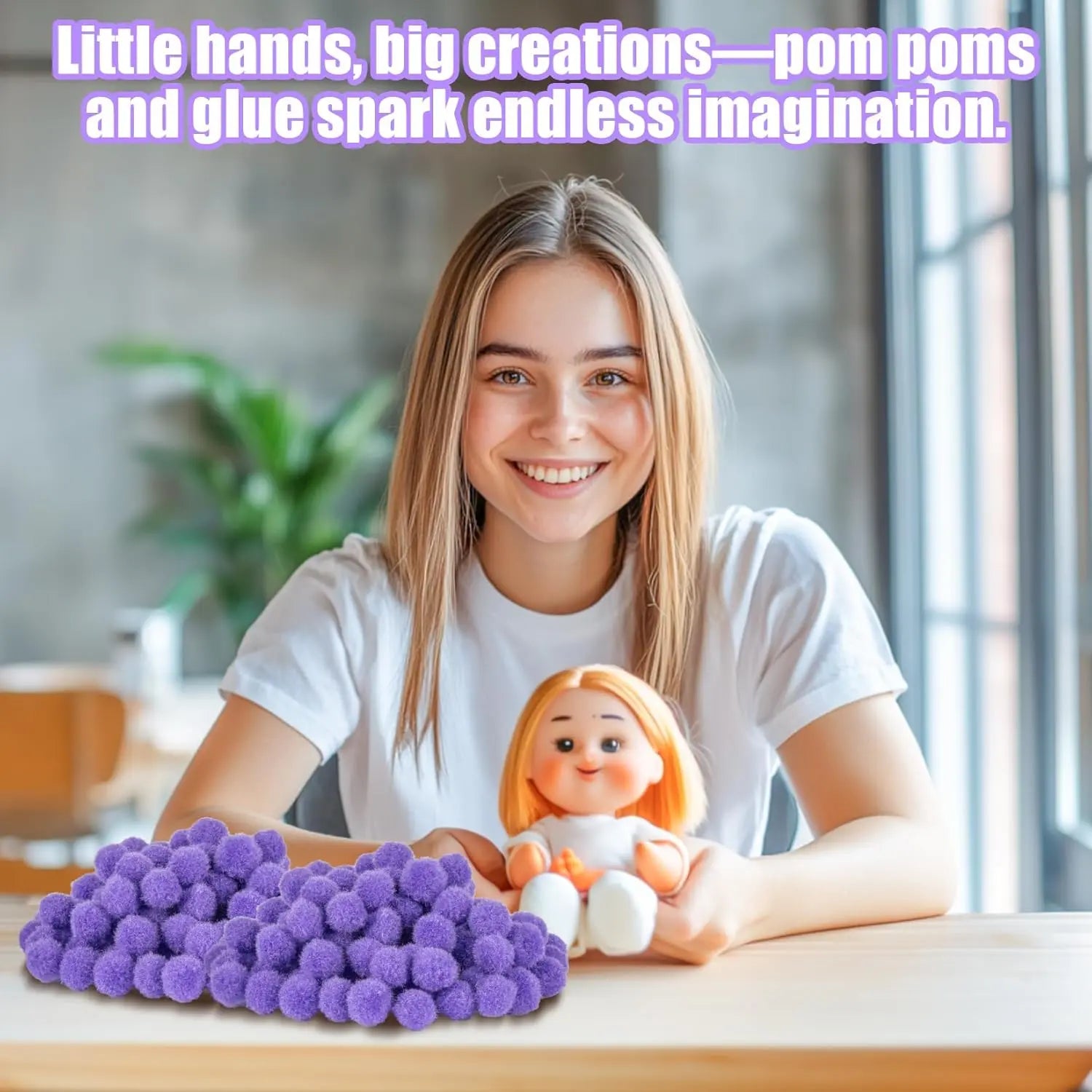 Pom Poms for Crafts - Mini Bulk Purple Pom Poms, 0.5 Inch Small Pom Balls 800 PCS, Soft Fluffy Fuzzy Craft Supplies for DIY Art, Scrapbooking, Party Decorations Wholesale Hub